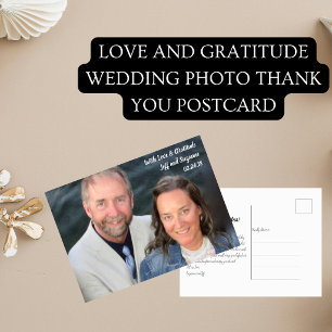 Love and Gratitude Wedding Photo Thank You Card
