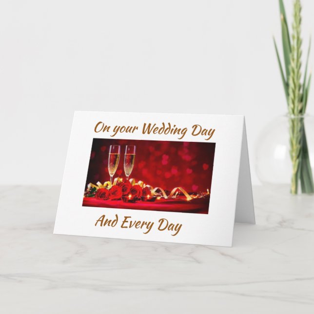 **LOVE** AND **HAPPINESS** ON YOUR WEDDING DAY CARD (Front)