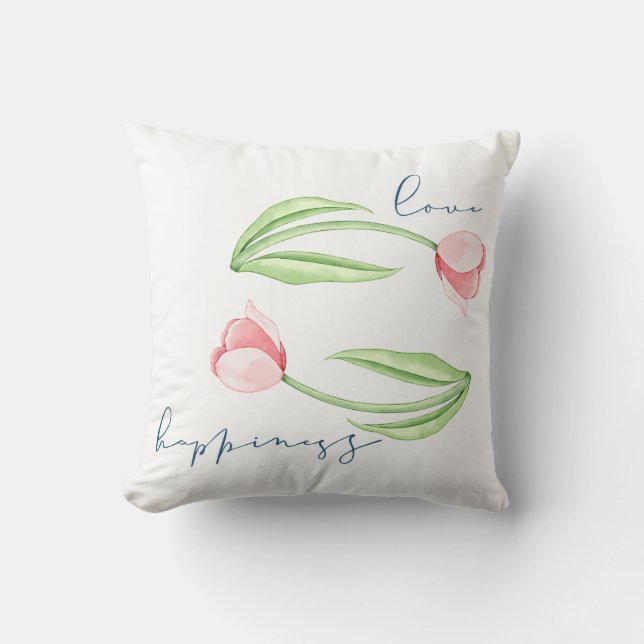 Love and Happiness Throw Pillow (Front)