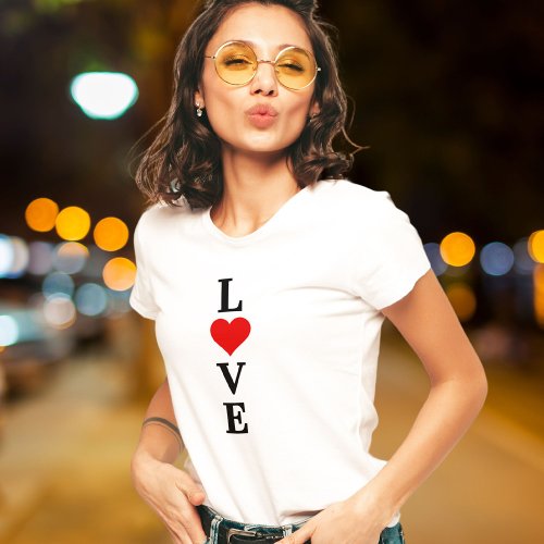 LOVE and Heart Elegant Minimalist T_Shirt
