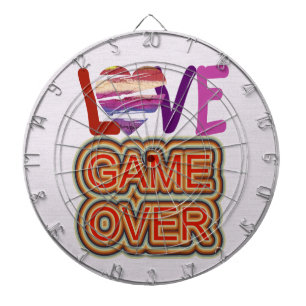 Love and Heart Game Over Dartboard