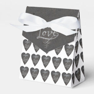 Love and Heart in Chalk Chalkboard Favor Boxes
