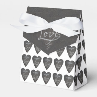 Love and Heart in Chalk Chalkboard Favor Boxes