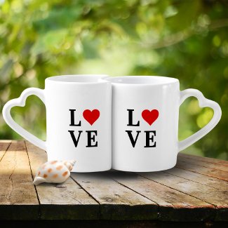 LOVE and Heart Minimalist I Love You Retro Elegant