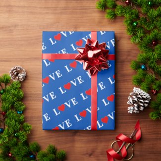 LOVE and Heart Navy Blue Elegant