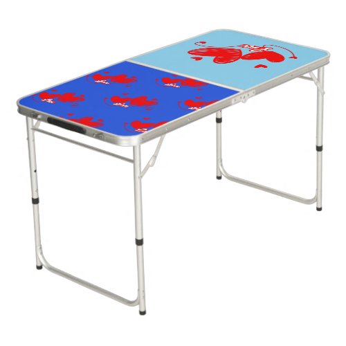 Love and Heart Romantic Design Beer Pong Table
