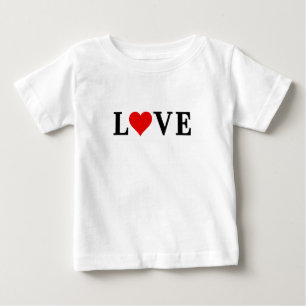 LOVE and Heart Simple Minimalist Baby T-Shirt