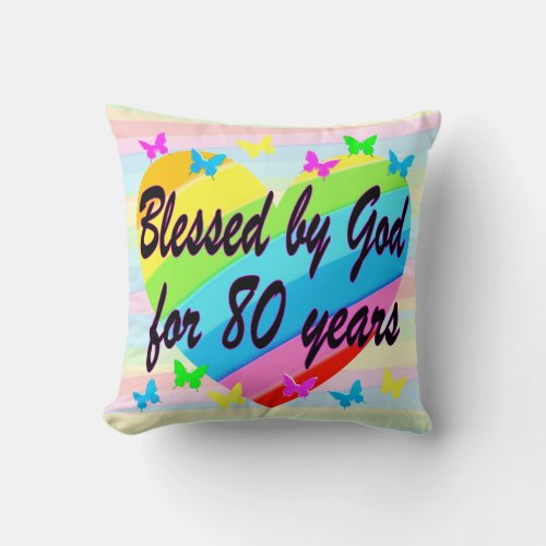 LOVE AND HEARTS 80TH BIRTHDAY BLESSINGS PILLOW