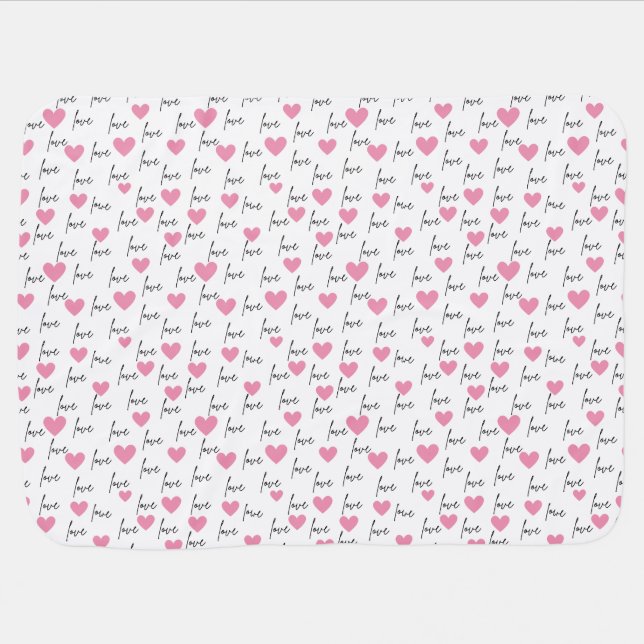Love and Hearts Baby Blanket (Horizontal)