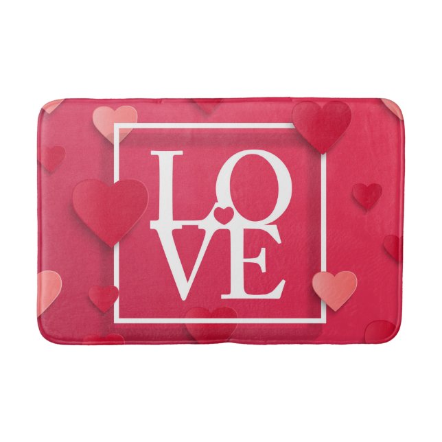 Love and Hearts Bathroom Mat (Front)