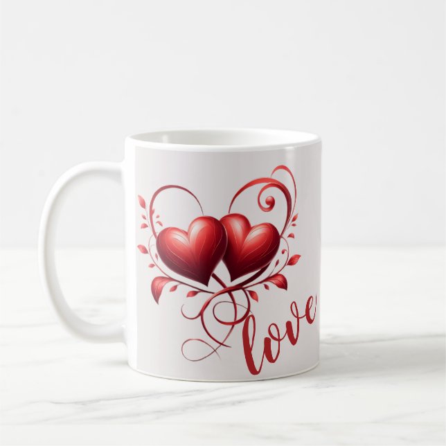 Love and Hearts Coffee Mug (Left)