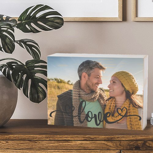 Love and Hearts Custom Photo Wooden Box Sign