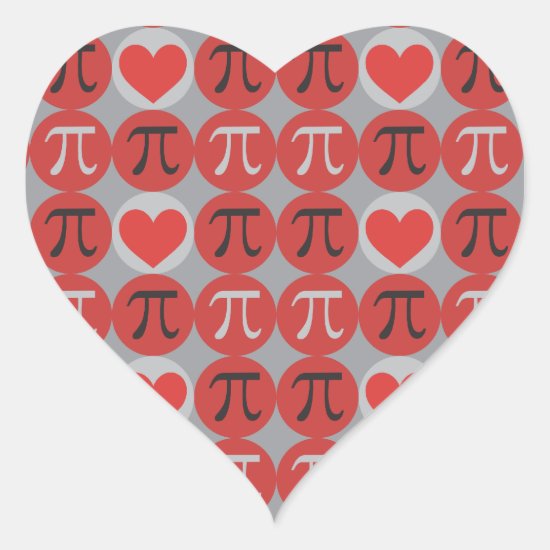 Love and Hearts Pi © - Cute Pi Day Gift Stickers