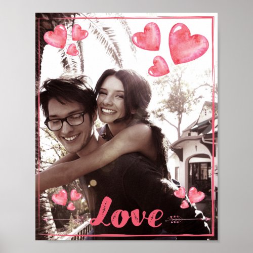 Love And Hearts Poster Add Your Photo Matte 8x10