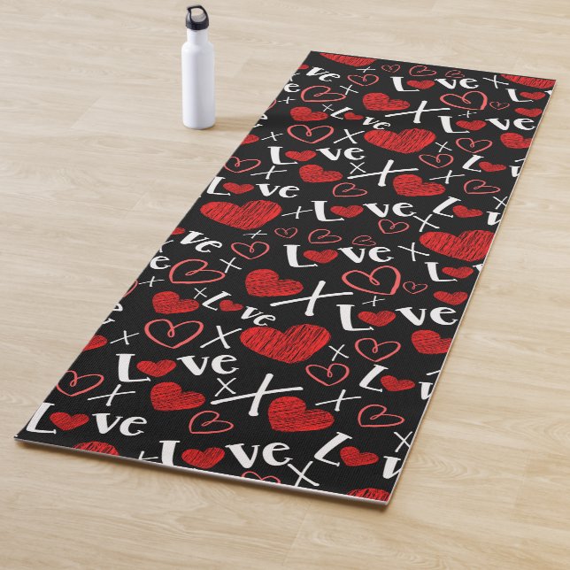 Love and hearts seamless pattern  yoga mat (In Situ)