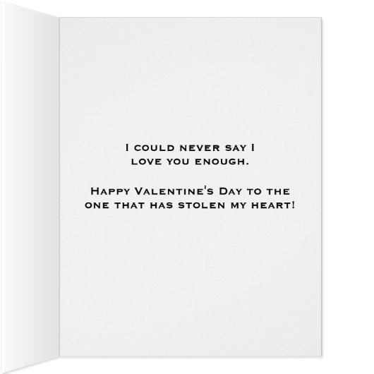 Love and Hearts Valentine's Day Greeting Card (Inside (Right))