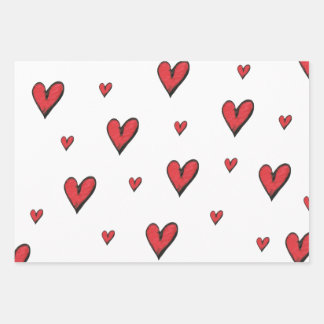 Love and Hearts Wrapping Paper Sheets