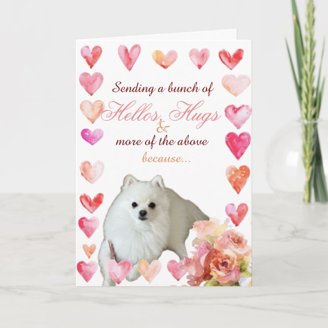 Love and Hugs Card with Punny Pup (Front)