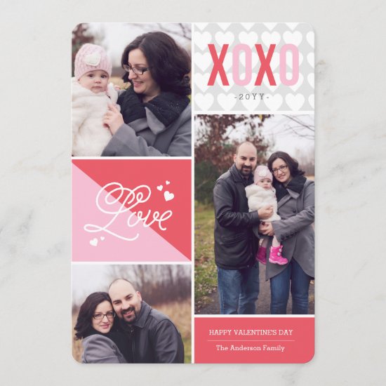 Love and Hugs Photo Valentine Holiday Card