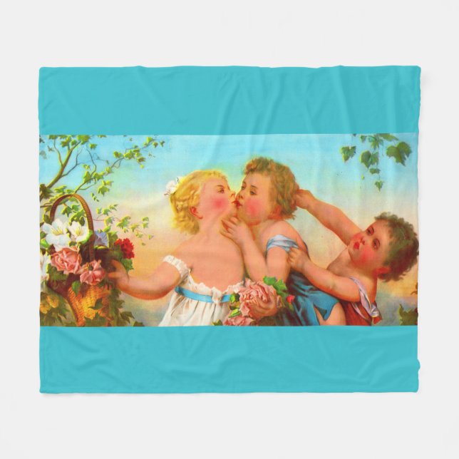 Love and Jealousy print Fleece Blanket (Front (Horizontal))