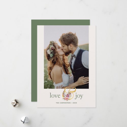 Love and Joy Ampersand Simple Photo Holiday Card