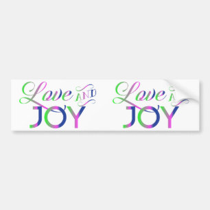 Love And Joy Colorful Bumper Sticker