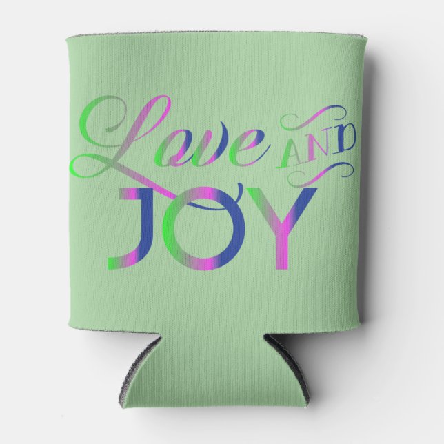 Love And Joy Colorful Can Cooler (Front)