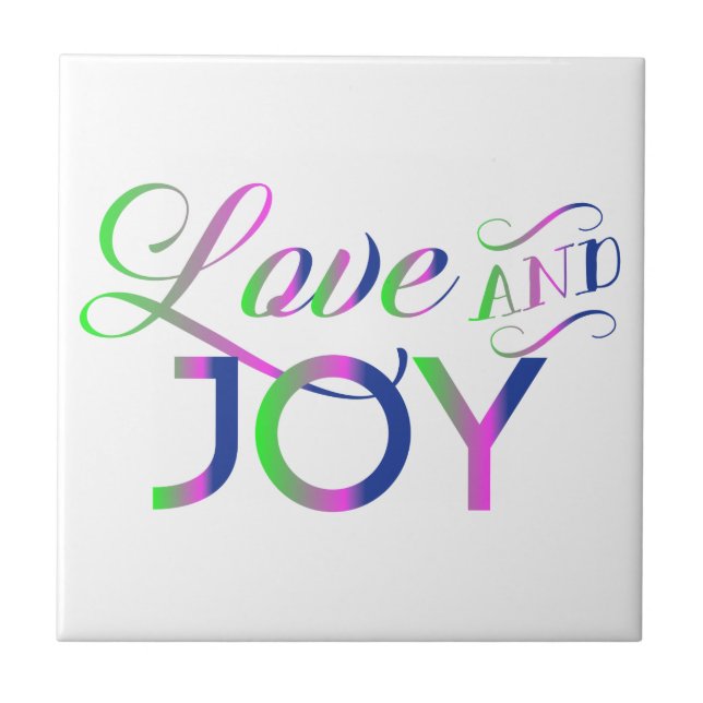 Love And Joy Colorful Ceramic Tile (Front)