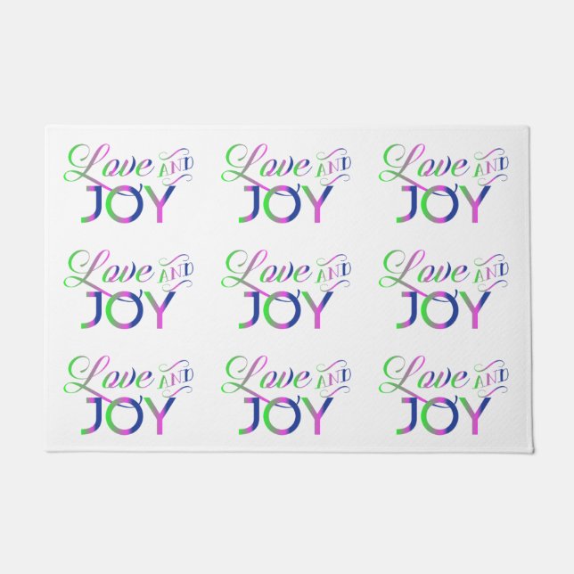 Love And Joy Colorful Doormat (Front)
