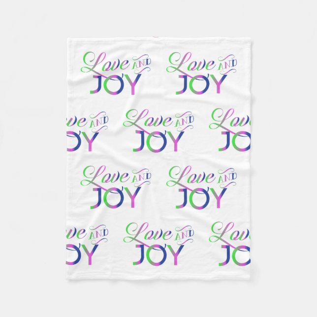 Love And Joy Colorful Fleece Blanket (Front)