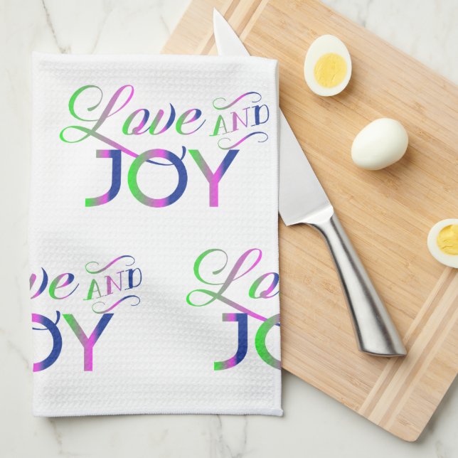 Love And Joy Colorful Kitchen Towel (Quarter Fold)