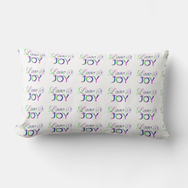 Love And Joy Colorful Lumbar Pillow (Front)
