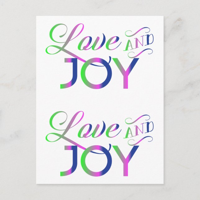 Love And Joy Colorful Postcard (Front)