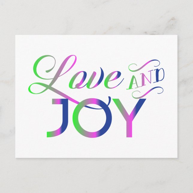 Love And Joy Colorful Postcard (Front)