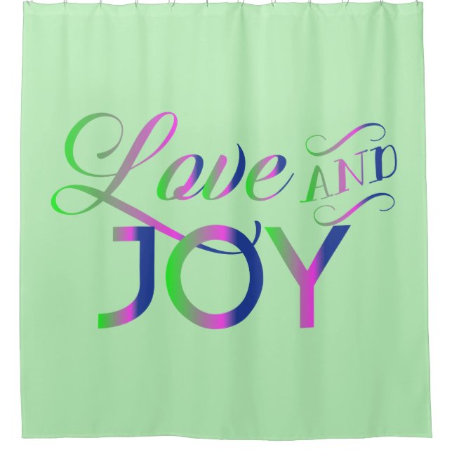 Love And Joy Colorful Shower Curtain (Front)