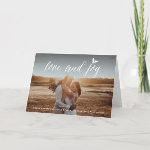 Love And Joy Mr & Mrs 1st Christmas Photo Wedding Holiday Card