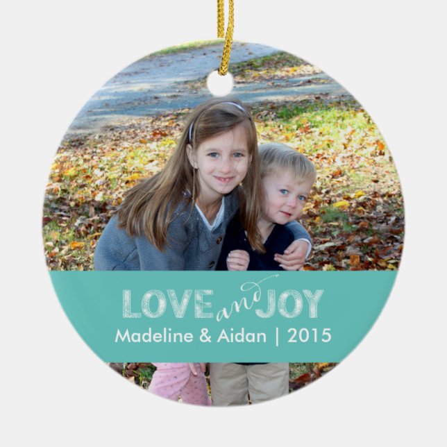 Love and Joy | Personalized Photo Ornament (Front)