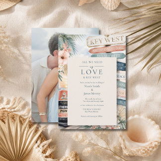 Love and Key West Photo Wedding Invitation