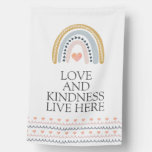 Love And Kindness Live Here Watercolor Rainbow House Flag at Zazzle