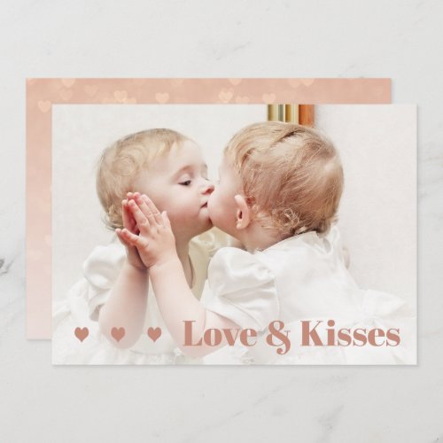 Love and Kisses Cute Photo Valentine Card