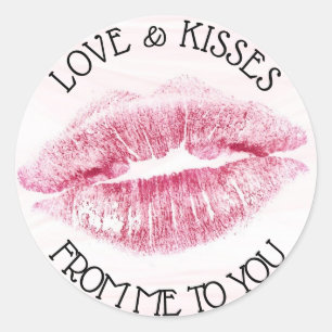 Love and Kisses from Me to You Romantic Sticker