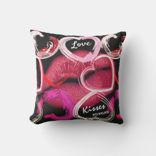Love and Kisses Valentine's Day Outdoor Pillow