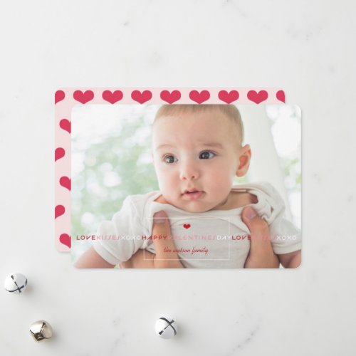 Love And Kisses XOXO Box Valentines Day Photo Holiday Card