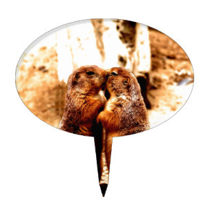 Love and Kissing  Prairie Dog Cake Topper