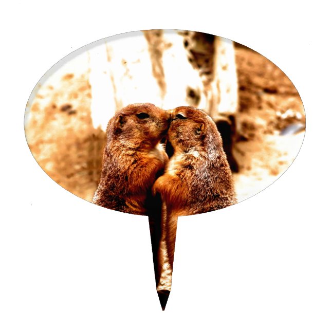 Love and Kissing  Prairie Dog Cake Topper (Front)