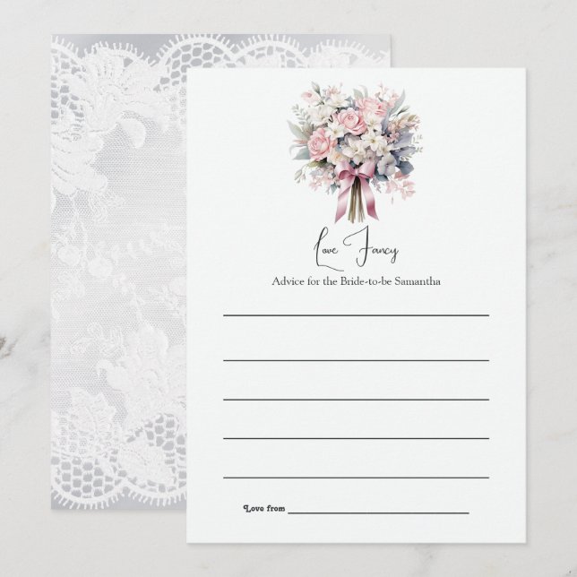 Love and Lace Bridal Shower Advice Card (Front/Back)