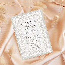 Love and Lace Vintage Ivory Lace Bridal Shower Invitation