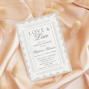 Love and Lace Vintage Ivory Lace Bridal Shower Invitation