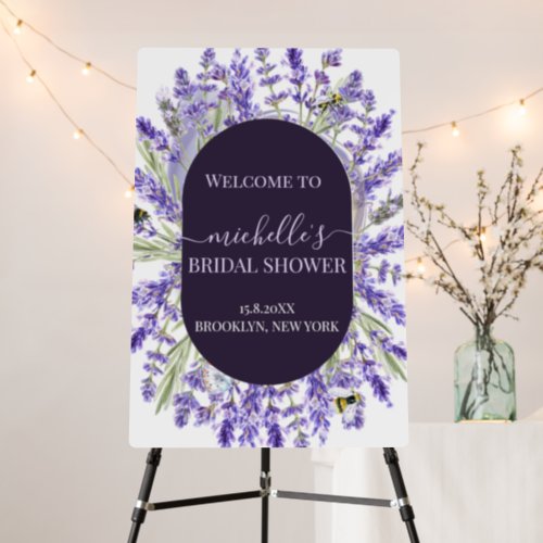 Love and Lavender  Classy Elegant Floral Welcome  Foam Board