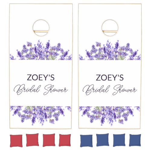 Love and Lavender  Elegant Floral Bridal Shower Cornhole Set